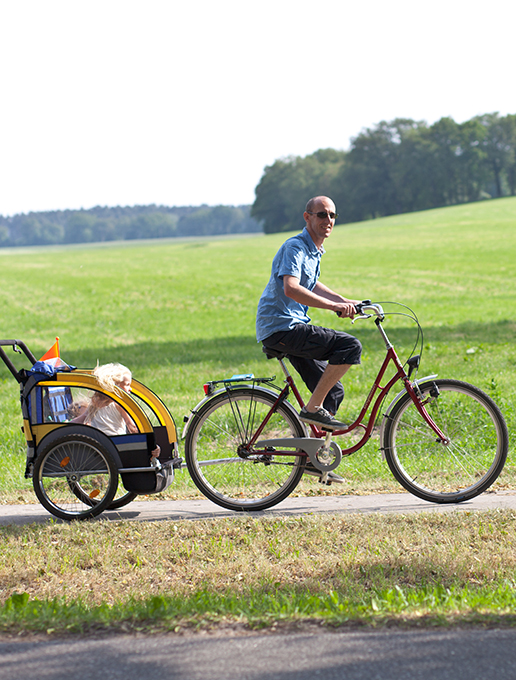 Location d'une petite remorque pour transporter les enfants