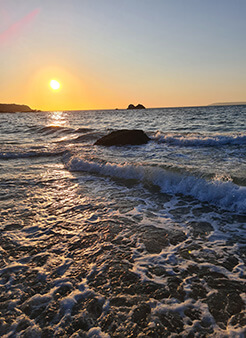 Plage en Bretagne le soir