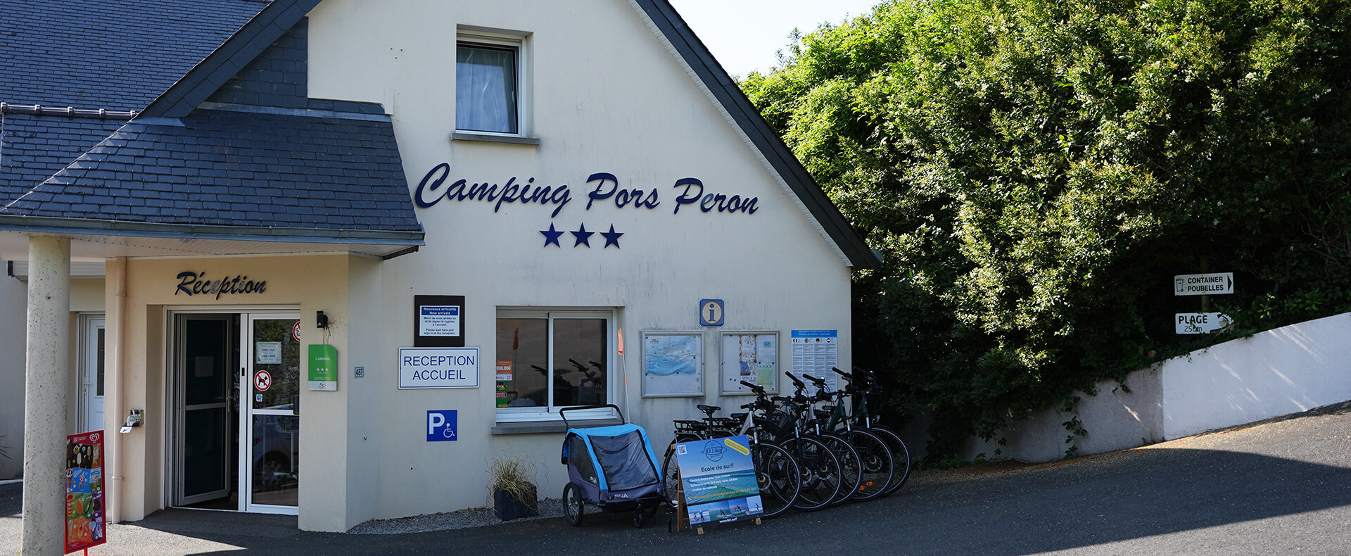 La réception du camping Pors Peron, camping familial en Bretagne dans le Finistère sud