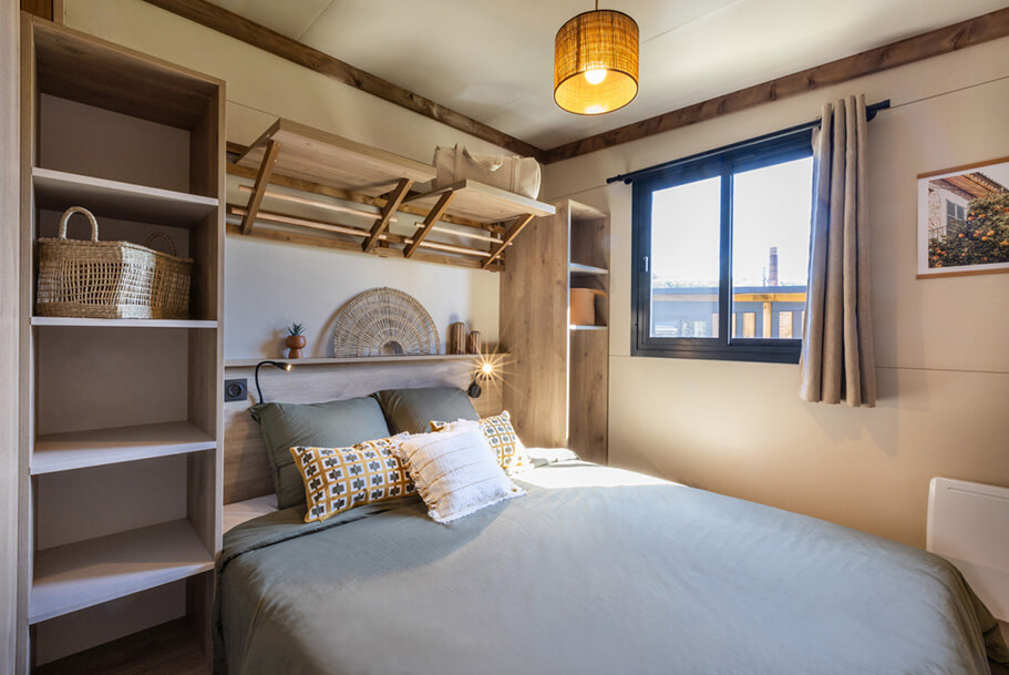 Küche des Matrosenchalets zu mieten auf dem Campingplatz Pors Perón, Campingplatz im südlichen Finistère