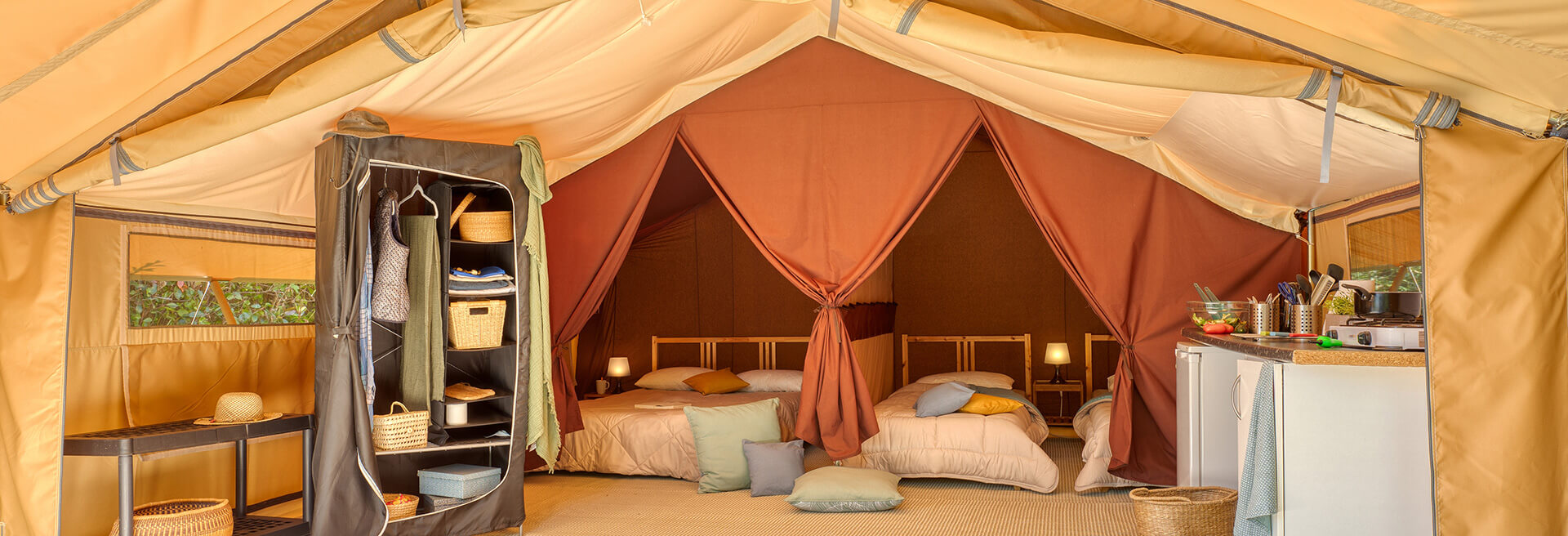 Rental of unusual accommodation in Brittany at the Pors Peron campsite, campsite in southern Finistère